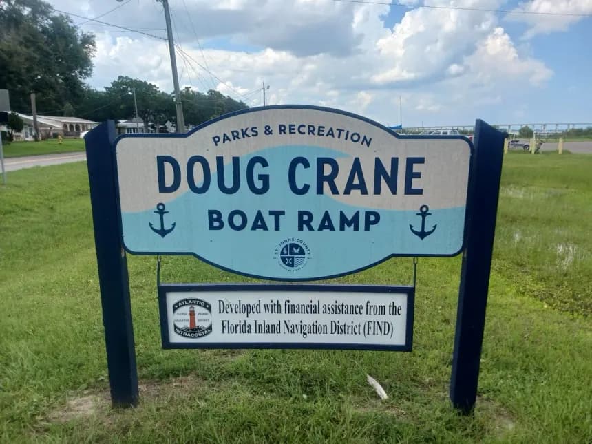 Doug Crane Boat Ramp sign